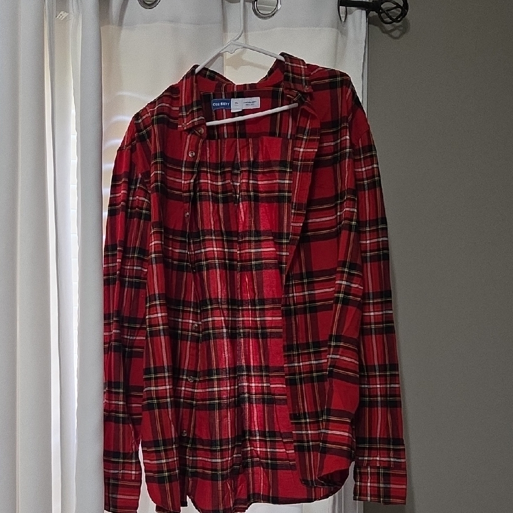 OshKosh B'gosh Red and Black Plaid Button Down Shirt